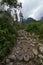 Dull sky in mountains, stone path