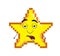 Dumb looking illustration of pixel star icon