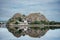 Dumbarton castle building on volcanic rock in Scotland UK