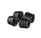 Dumbbell adjustable disc isolated vector. realistic fitness weight equipment. Scalable editable illustration. Gym and body