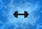 Dumbbell aesthetic abstract icon on blue background