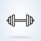 Dumbbell and Barbell line. Simple vector modern icon design illustration