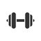 Dumbbell black icon on white background. Fitness concept