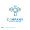 Dumbbell, gain, lifting, power, sport Blue Yellow Business Logo