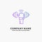 Dumbbell, gain, lifting, power, sport Purple Business Logo Template. Place for Tagline