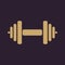 The dumbbell icon. Barbell symbol. Flat