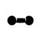 Dumbbell icon design, black dumbell silhouette, simple vector illustration