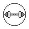 Dumbbell Icon Design. Dumbbells for sports halls, Fitness, Health and activity icons. Black sign design