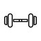 Dumbbell Icon Design. Dumbbells for sports halls, Fitness, Health and activity icons. Black sign design