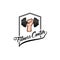 Dumbbell icon. Hand. Fitness center logo. Barbbell. Fist. Sport badge. Vector.