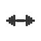 Dumbbell icon isolated. Muscle lifting icon, fitness barbell, gym icon, sports equipment symbol, exercise bumbbell. Flat