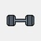 Dumbbell icon logo design. weight training equipment symbol