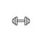 Dumbbell line icon in simple design on a white background