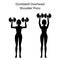 Dumbbell overhead shoulder press exercise silhouette