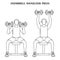 Dumbbell shoulder press exercise strength workout vector illustration outline