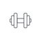 Dumbbell, sport, gym thin line icon. Linear vector symbol