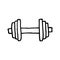 Dumbbell sports equipment silhouette sketch icon