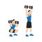 Dumbbell squat thrusters. squat to overhead press exercise