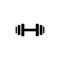Dumbbell weights symbol or exercise icon in black on isolated white background. EPS 10 vector