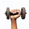 Dumbbell workout bodybuilding concept