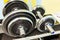 Dumbbells closeup macro