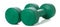 Dumbbells for fitness green on a white isolated background. Sport equipment