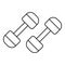 Dumbbells icon, outline style