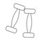 dumbbells weight gym thin line