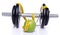 Dumbell and an apple with a tape measure