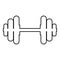 Dumbell Dumbbell disc weight training equipment contour outline icon black color vector illustration flat style image