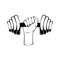 Dumbell. Fist. Hand holding dumbbell. Fitness badge. Sport equipment. Vector.