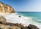 Dume Cove Malibu, Zuma Beach, emerald and blue water in a quite paradise beach surrounded by cliffs. Dume Cove, Malibu, California