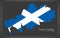 Dumfries and Galloway map with Scottish national flag illustration