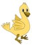 Dummy bird cartoon, sketch of didus ineptus baby. Cute comic yellow bird with dummy face, illustration for children