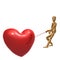 Dummy figure pulling heart for love