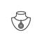 Dummy with jewelry necklace outline icon