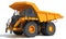 Dump Truck 3D rendering heavy construction machinery on white background