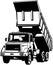 Dump truck cartoon Vector Clipart