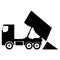 Dump Truck. Construction works. Vector icon.