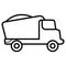 Dump truck / dumptruck or dumper truck flat vector icon