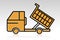 Dump truck - heavy equipment vehicles flat icon for apps or website