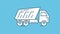 Dump Truck Kamaz line icon on the Alpha Channel