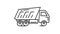 Dump Truck Kamaz line icon on the Alpha Channel