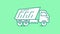 Dump Truck Kamaz line icon on the Alpha Channel
