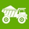 Dump truck with sand icon green