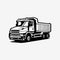 Dump Truck Silhouette Vector Art Isolated. Tipper Truck Monochrome Vector Art Design