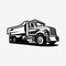 Dump Truck Silhouette Vector Art. Tipper Truck Monochrome Vector Art Design