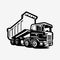 Dump Truck Silhouette Vector Art. Tipper Truck Monochrome Vector Art Design