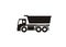 Dump truck. Simple illustration in black and white