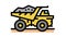 dump truck stone transportation color icon animation